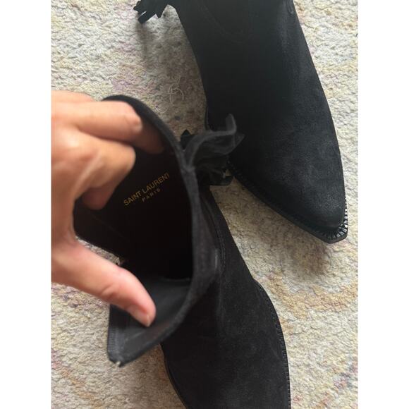 Saint Laurent Lukas Black Heeled Ankle Boot - Picture 16 of 16